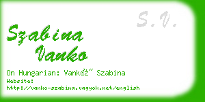 szabina vanko business card